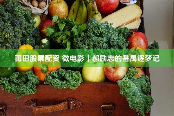 莆田股票配资 微电影｜郝励志的番禺逐梦记