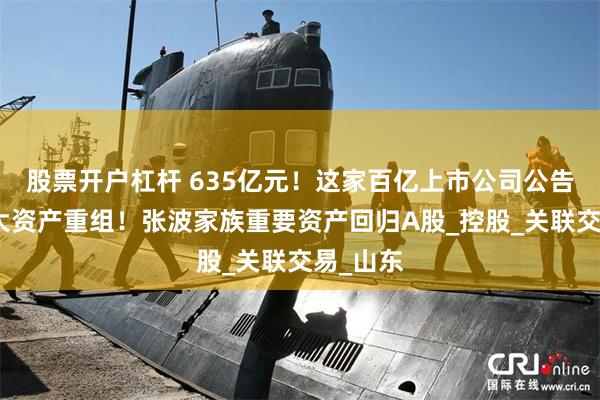 股票开户杠杆 635亿元！这家百亿上市公司公告，拟重大资产重组！张波家族重要资产回归A股_控股_关联交易_山东