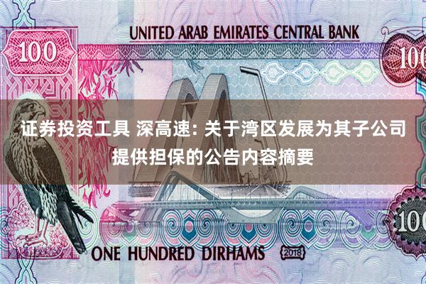 证券投资工具 深高速: 关于湾区发展为其子公司提供担保的公告内容摘要